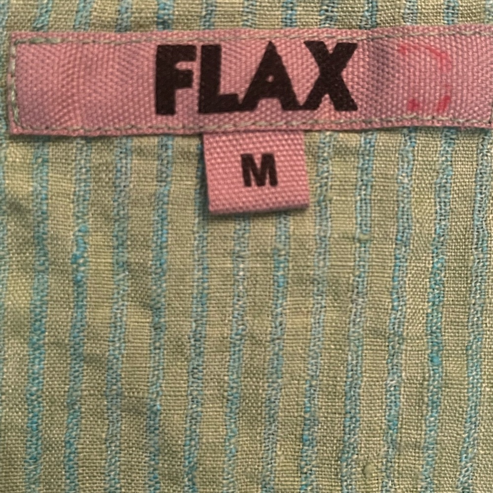 FLAX Green & Yellow Plaid Button-Front Women's Top…NWOT…Size M - Picture 7 of 7